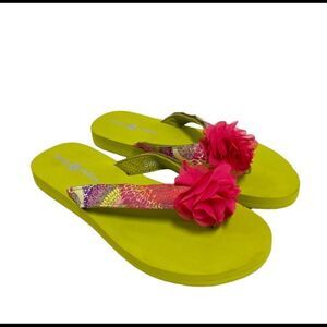 Lindsay Phillips Lime Green Switch Flop -Flip Flop Sandal Size 10